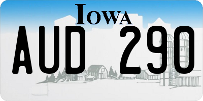 IA license plate AUD290
