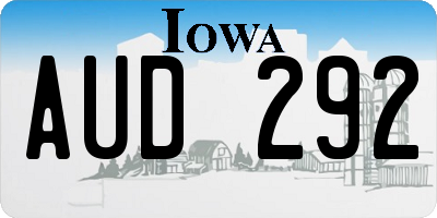 IA license plate AUD292