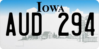 IA license plate AUD294