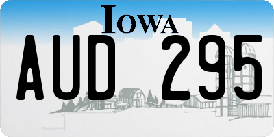 IA license plate AUD295