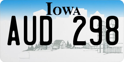 IA license plate AUD298