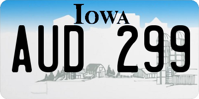 IA license plate AUD299