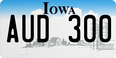 IA license plate AUD300