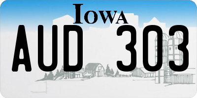 IA license plate AUD303