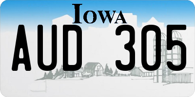 IA license plate AUD305