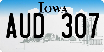 IA license plate AUD307