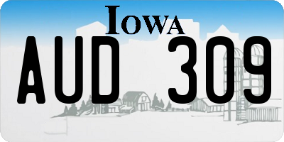 IA license plate AUD309