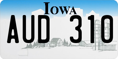 IA license plate AUD310