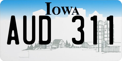 IA license plate AUD311
