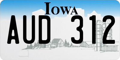 IA license plate AUD312