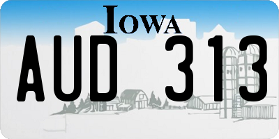 IA license plate AUD313