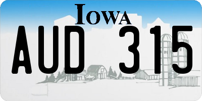 IA license plate AUD315