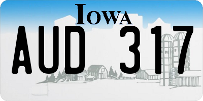 IA license plate AUD317