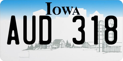 IA license plate AUD318