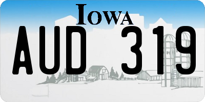 IA license plate AUD319