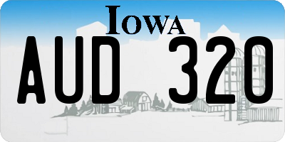 IA license plate AUD320