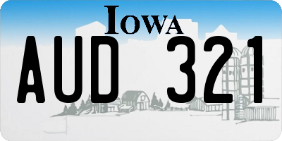IA license plate AUD321