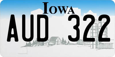 IA license plate AUD322
