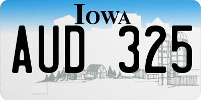 IA license plate AUD325