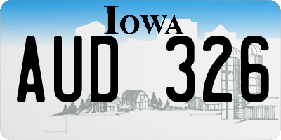 IA license plate AUD326