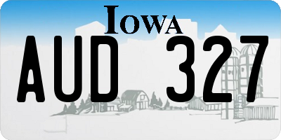 IA license plate AUD327