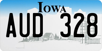 IA license plate AUD328