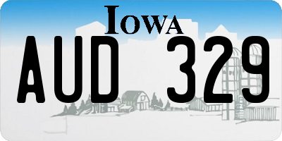 IA license plate AUD329