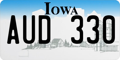 IA license plate AUD330
