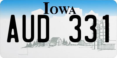 IA license plate AUD331