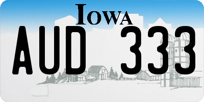 IA license plate AUD333