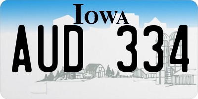 IA license plate AUD334