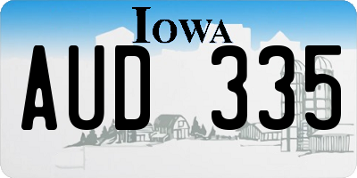 IA license plate AUD335