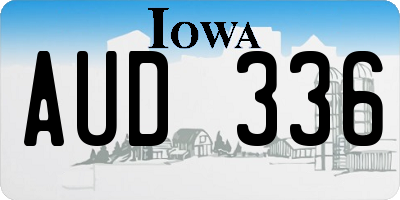 IA license plate AUD336