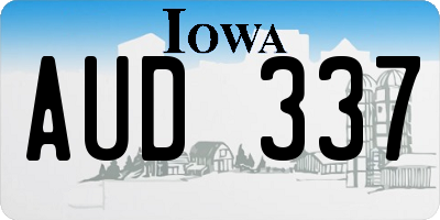 IA license plate AUD337
