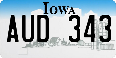 IA license plate AUD343