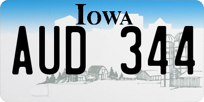 IA license plate AUD344