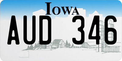 IA license plate AUD346