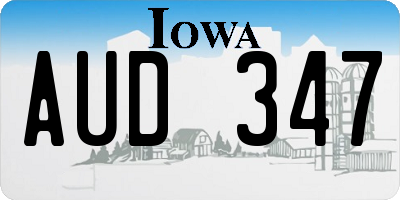 IA license plate AUD347