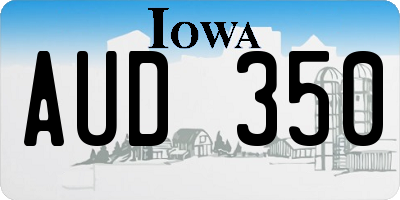 IA license plate AUD350