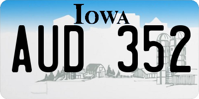 IA license plate AUD352