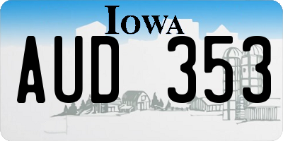 IA license plate AUD353