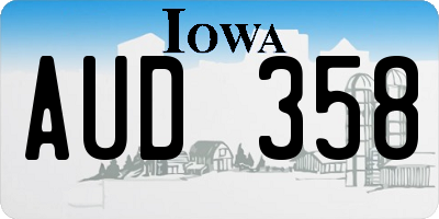 IA license plate AUD358