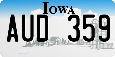 IA license plate AUD359