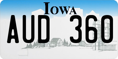 IA license plate AUD360