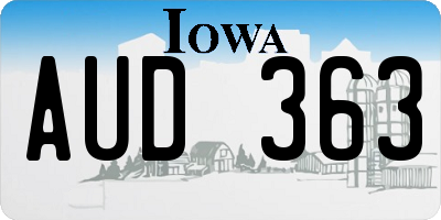 IA license plate AUD363