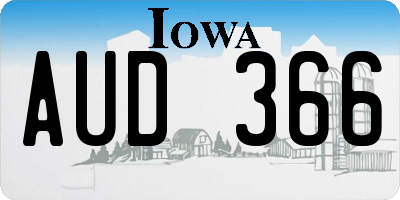 IA license plate AUD366