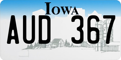 IA license plate AUD367