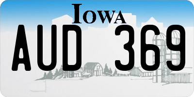 IA license plate AUD369