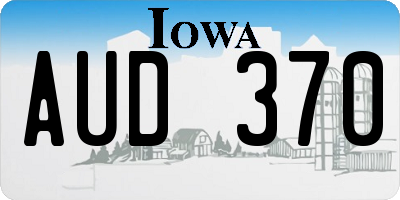 IA license plate AUD370