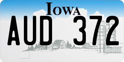 IA license plate AUD372